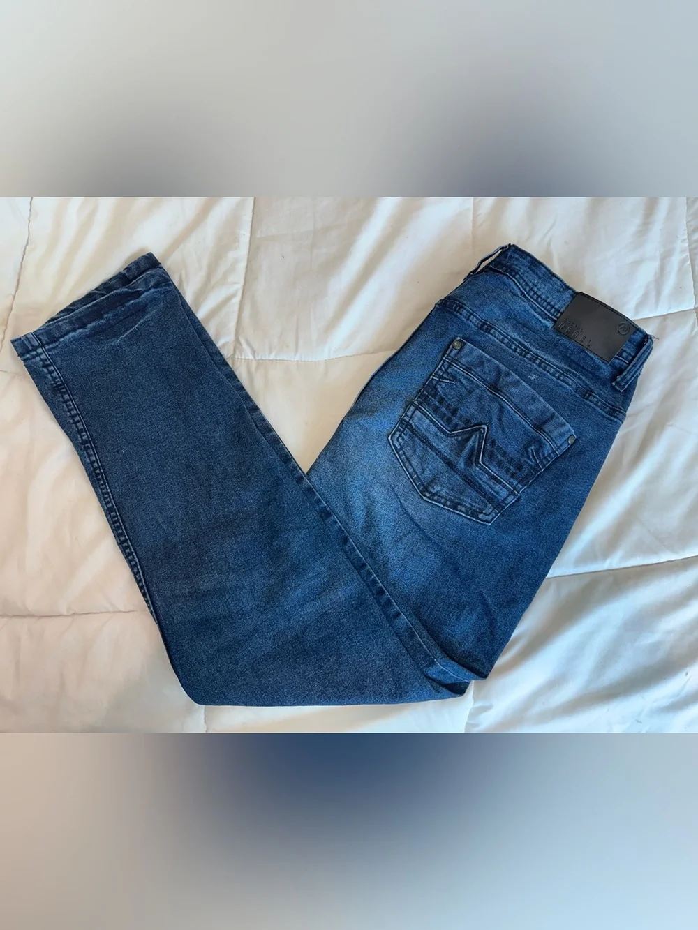Artful Rebel Men's Blue Denim Stretch Slim Fit Medium Wash 5-Pocket Mid Rise